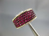 WIDE 1.46CT DIAMOND & AAA RUBY 18K ROSE GOLD 3D MULTI ROW SEMI ETERNITY FUN RING