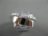ESTATE WIDE .54CT DIAMOND 14KT WHITE GOLD CRISSCROSS DESIGN FUN RING 13mm #9491