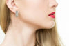 1.54CT WHITE & PINK DIAMOND 18K WHITE ROSE GOLD 3D 3 ROW HUGGIE HANGING EARRINGS