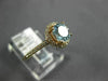ESTATE .91CT DIAMOND & AAA AQUAMARINE 14KT ROSE GOLD ROUND HALO ENGAGEMENT RING