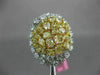 GIA LARGE 7.42CT WHITE & INTENSE YELLOW DIAMOND 18K 2 TONE GOLD 3D COCKTAIL RING