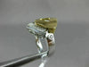 ESTATE WIDE .25CT DIAMOND 18KT WHITE & YELLOW 3D GOLD SQUARE FILIGREE FUN RING