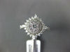ESTATE .66CT DIAMOND 14KT WHITE GOLD ROUND & MARQUISE FLOWER SNOWFLAKE FUN RING