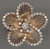 1.10CT DIAMOND 18K WHITE & ROSE GOLD SOLITAIRE MULTI LEAF FLOWER FRIENDSHIP RING