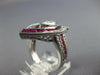 ESTATE LARGE 3.57CT DIAMOND & AAA RUBY 14K WHITE GOLD MARQUISE FILIGREE FUN RING