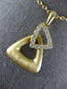ESTATE LARGE .42CT DIAMOND 18K YELLOW GOLD 3D TRIANGULAR MATTE AND SHINY PENDANT