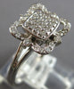ESTATE .24CT DIAMOND 14KT WHITE GOLD 3D CLUSTER FLOWER SQUARE FRIENDSHIP RING