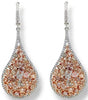 LARGE 6.37CT WHITE MULTI COLOR DIAMOND 14KT WHITE & ROSE GOLD TEAR DROP EARRINGS