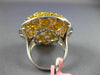 GIA LARGE 6.66CT MULTI COLOR DIAMOND 18K TWO TONE GOLD 3D FILIGREE COCKTAIL RING