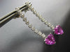 5.20CT DIAMOND & AAA PINK SAPPHIRE 18KT WHITE GOLD HEART SHAPE HANGING EARRINGS