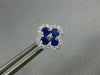 ESTATE 1.05CT DIAMOND & AAA SAPPHIRE 18KT WHITE GOLD FLOWER SQUARE STUD EARRINGS