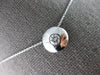 0.10CT DIAMOND 14K WHITE GOLD 3D CLASSIC SOLITAIRE ETOILE FLOATING PENDANT #27928