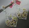 LARGE 8.11CT WHITE & FANCY COLOR DIAMONDS 18KT GOLD FILIGREE HANGING EARRINGS