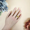 ESTATE .99CT WHITE & FANCY YELLOW DIAMOND 18KT TWO TONE GOLD CLUSTER SQUARE RING