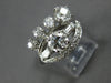 ANTIQUE WIDE 1.94CT OLD MINE DIAMOND 14KT WHITE GOLD 3D ART DECO ENGAGEMENT RING