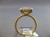 LARGE .50CT DIAMOND 14K YELLOW GOLD 3D ROUND CLUSTER SQUARE ROPE DESIGN FUN RING