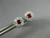ESTATE .63CT DIAMOND & AAA RUBY 18KT WHITE GOLD 3D CLUSTER FLOWER STUD EARRINGS