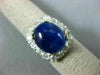 ANTIQUE EXTRA LARGE 15.23CT ROSE CUT DIAMOND & AAA SAPPHIRE PLATINUM HALO RING