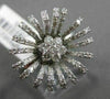 ANTIQUE LARGE 1.05CT DIAMOND 18KT WHITE GOLD 3D SUNFLOWER FUN COCKTAIL RING