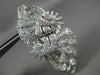 ANTIQUE EXTRA LARGE 5.0CT DIAMOND PLATINUM 3D FLOWER SWIRL MULTI ROW BROOCH PIN