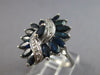 LARGE 2.10CT DIAMOND & AAA SAPPHIRE 14KT WHITE GOLD ROUND & MARQUISE FLOWER RING