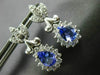 ESTATE 1.90CT DIAMOND & TANZANITE 14K WHITE GOLD FILIGREE HANGING EARRINGS 10192