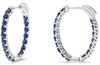 2.80CT AAA SAPPHIRE 14KT WHITE GOLD 3D INSIDE OUT LUCIDA HOOP HANGING EARRINGS