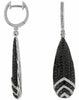 ESTATE 2.44CT WHITE & BLACK DIAMOND 14KT WHITE GOLD ELONGATED TEAR DROP EARRINGS