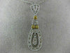 ESTATE .30CT WHITE & FANCY YELLOW DIAMOND 14K 2 TONE GOLD FILIGREE PENDANT 19538