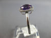 ESTATE 1.31CT DIAMOND & AAA AMETHYST 14K WHITE GOLD OVAL & ROUND ENGAGEMENT RING