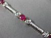 ANTIQUE WIDE 2.80CT DIAMOND & AAA RUBY 14KT TWO TONE GOLD TENNIS BRACELET #1456