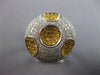 LARGE .94CT WHITE & FANCY YELLOW DIAMOND 18KT 2 TONE GOLD CIRCULAR PAVE FUN RING