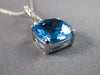 LARGE 4.52CT DIAMOND & AAA BLUE TOPAZ 14KT WHITE GOLD INFINITY FLOATING PENDANT