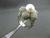 ESTATE LARGE 3.32CT DIAMOND 18KT WHITE GOLD PEARL FLOWER PAVE RING STUNNING!!