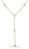 ESTATE .31CT DIAMOND 14K 2 TONE GOLD 3D CLASSIC BY THE YARD LARIAT LOVE NECKLACE