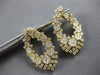 LARGE 3.55CT DIAMOND 14KT YELLOW GOLD 3D MULTI FLOWER FLEXIBLE HANGING EARRINGS