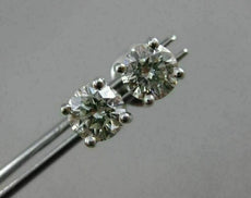 CLASSIC 1.07CT ROUND DIAMOND PLATINUM 4 PRONG 3D STUD EARRINGS F/G VS/SI1 #2048
