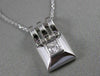 ESTATE ROUND DIAMOND SOLITAIRE PYRAMID 14KT WHITE GOLD HANGING PENDANT #17501