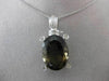 ANTIQUE LARGE 16.45CT DIAMOND & AAA SMOKY TOPAZ 18KT WHITE GOLD 3D OVAL PENDANT