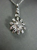 ANTIQUE LARGE .30CT DIAMOND 14K WHITE GOLD 3D SUN FLOWER ETOILE PENDANT #1885
