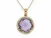 ESTATE 4.45CT DIAMOND & AAA AMETHYST 14KT ROSE GOLD 3D CLASSIC OVAL HALO PENDANT