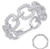 WIDE .47CT DIAMOND 14KT WHITE GOLD 3D SQUARE LOVE KNOT 3/4TH ETERNITY FUN RING