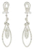LARGE .80CT DIAMOND 14KT WHITE GOLD 3D SNAKE TEAR DROP CLIP ON HANGING EARRINGS