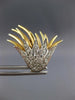ESTATE LARGE 1.35CT DIAMOND 18KT WHITE & YELLOW GOLD 3D FLOWER CLIP ON EARRINGS