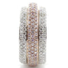 WIDE 2.95CT WHITE & PINK DIAMOND 18K WHITE & ROSE GOLD ETERNITY ANNIVERSARY RING