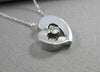 ESTATE 0.35CT DIAMOND 14KT WHITE GOLD SOLITAIRE HEART PENDANT & CHAIN #6921