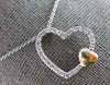 ESTATE .25CT DIAMOND 14KT 2 TONE GOLD CLASSIC DOUBLE HEART FUN FLOATING PENDANT