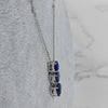 7.49CT DIAMOND & AAA SAPPHIRE 18KT WHITE GOLD PEAR SHAPE & ROUND LARIAT NECKLACE