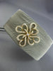 ESTATE WIDE .62CT DIAMOND 18K GOLD & STAINLESS STEEL FLOWER MESH BANGLE BRACELET