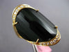 ESTATE EXTRA LARGE .45CT DIAMOND & AAA BLACK ONYX 14KT YELLOW GOLD OVAL FUN RING
